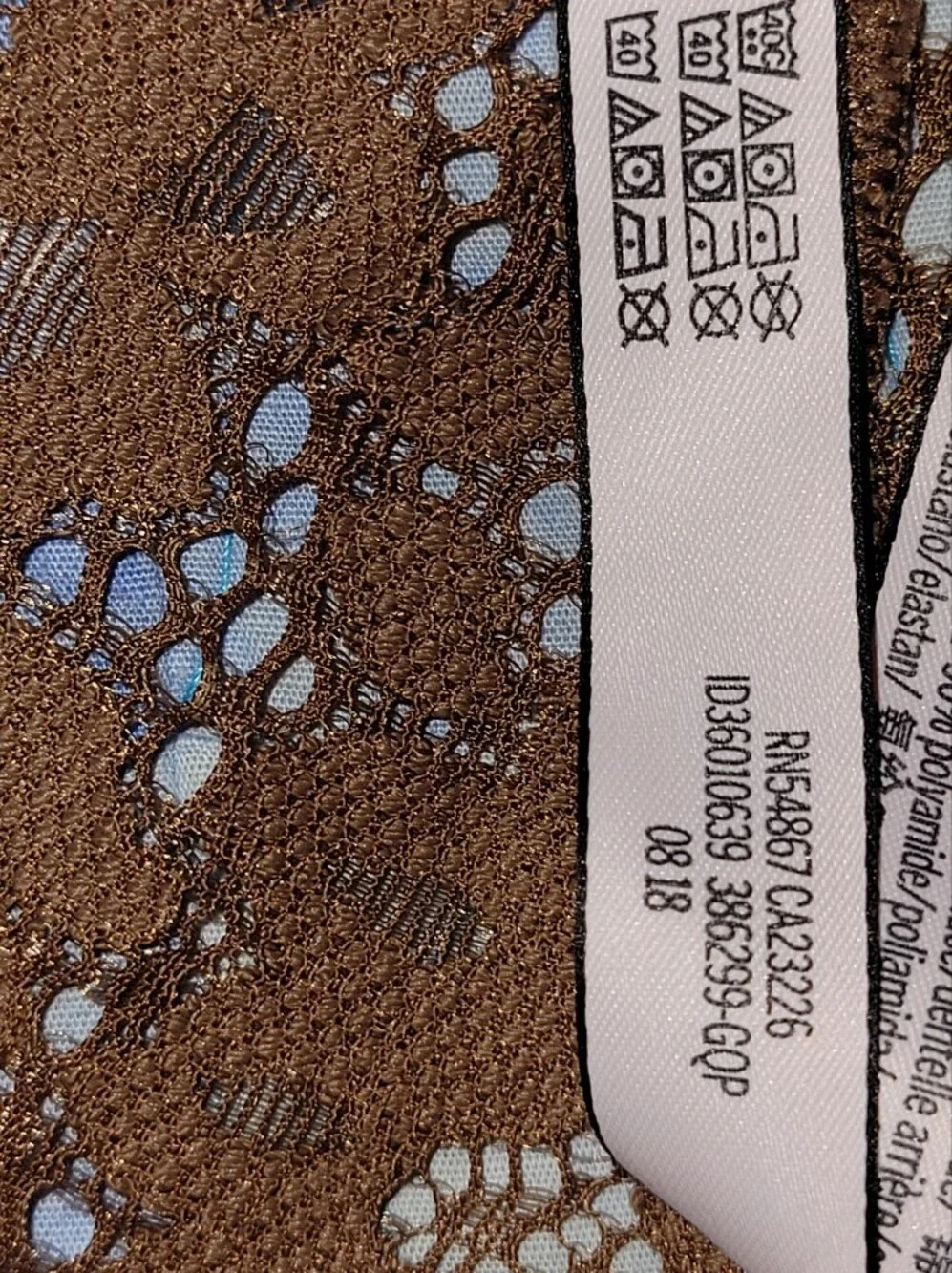Victoria's Secret Body By Victoria Lace Back Hipster Panty Brown Size Large NWOT